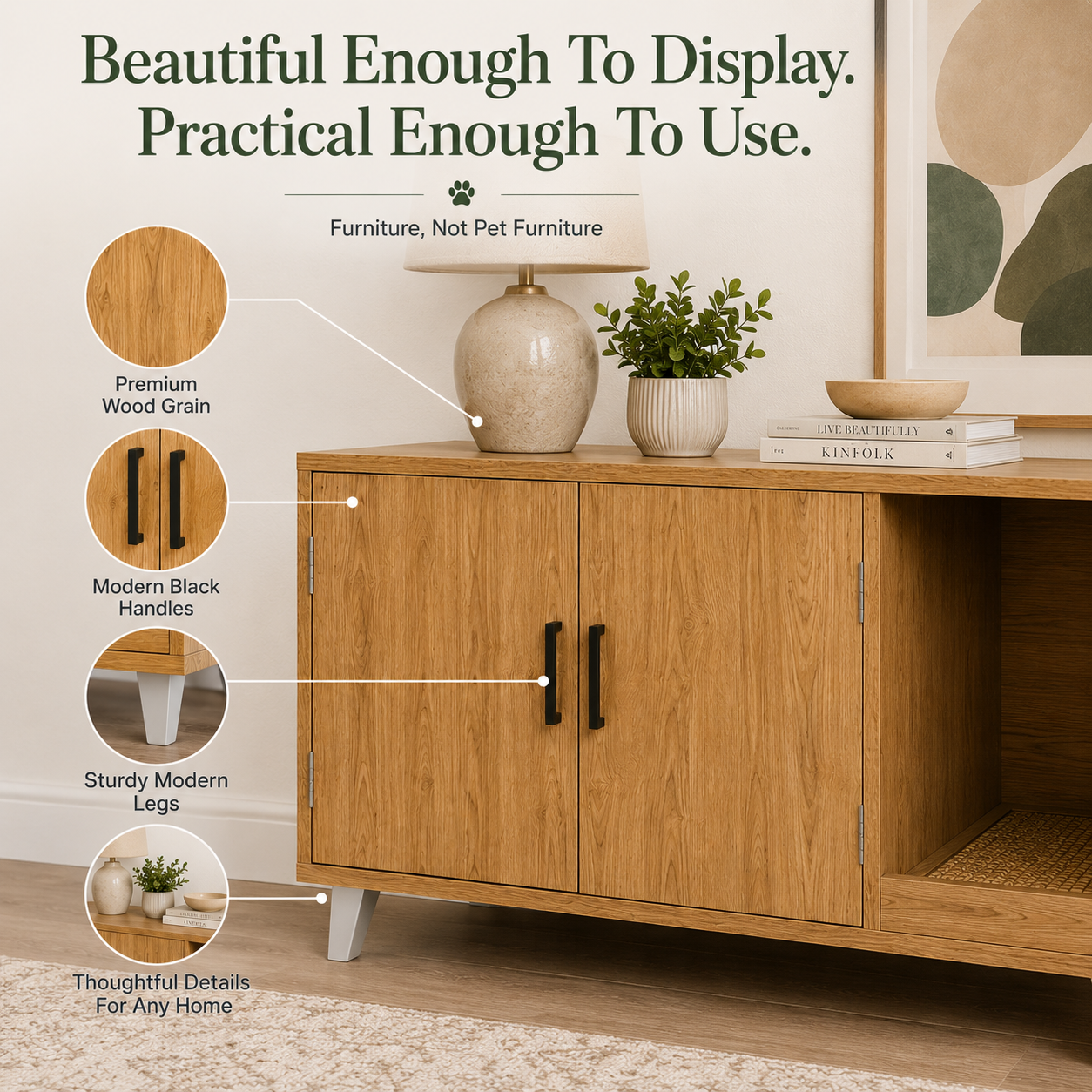 Premium Hidden Cat Litter Cabinet