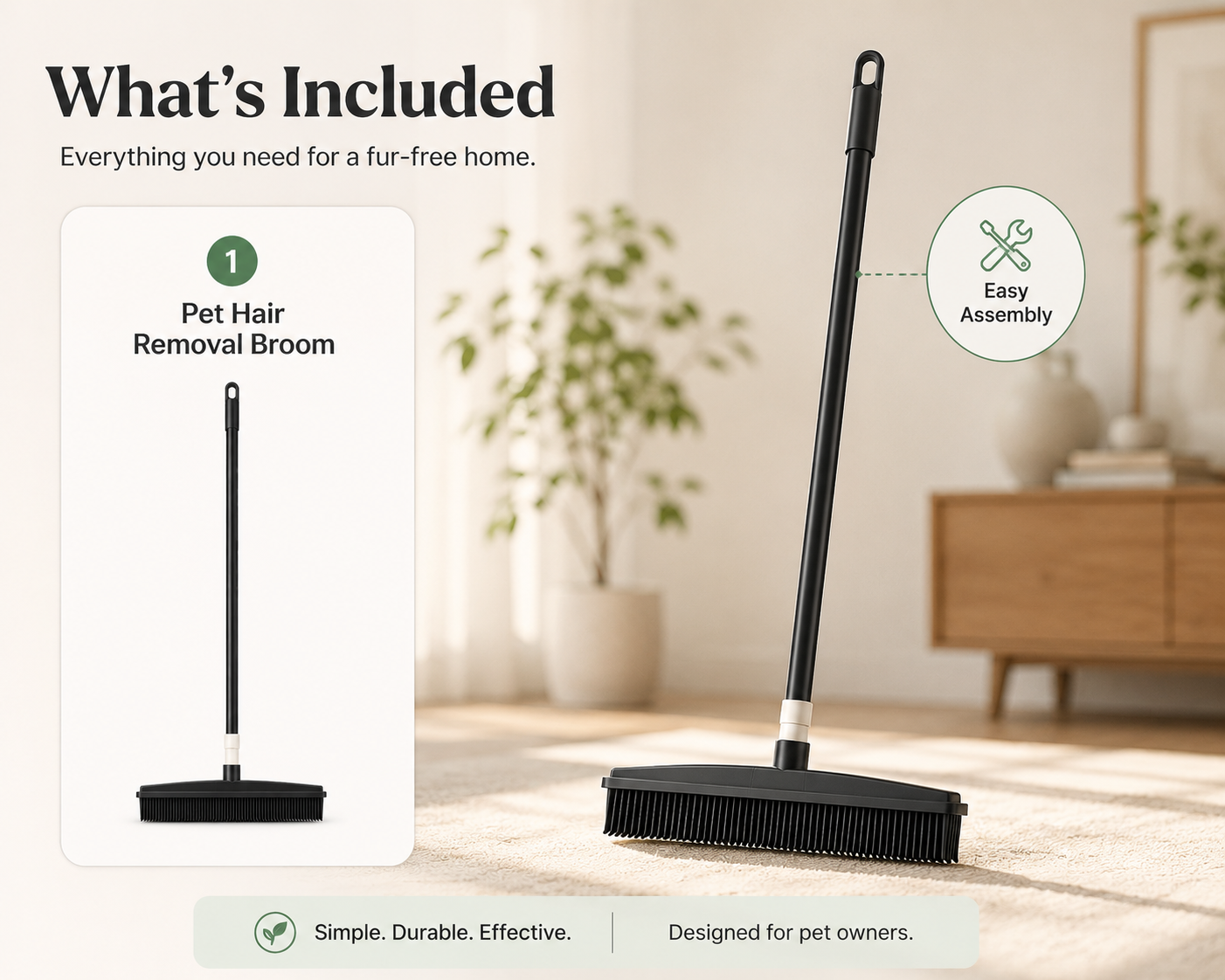 Premium Pet Hair Removal Broom