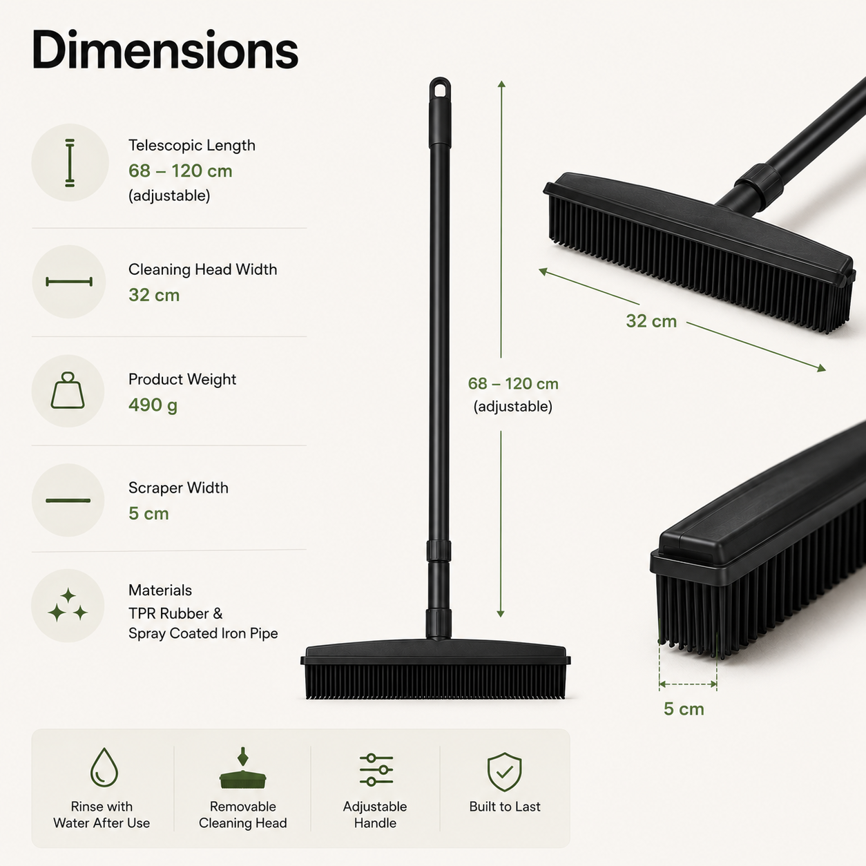 Premium Pet Hair Removal Broom