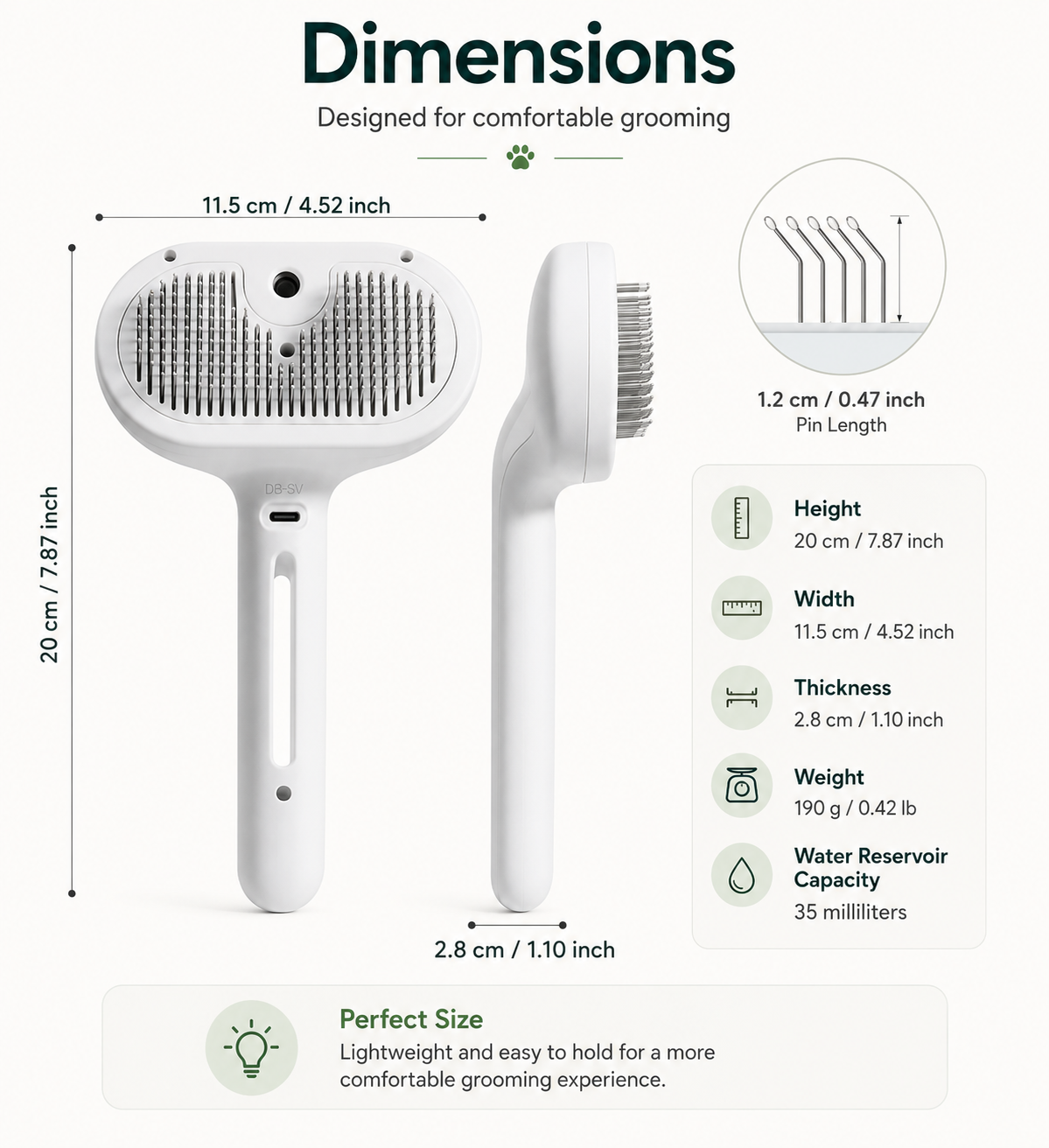 Premium Self-Cleaning Mist Grooming Brush