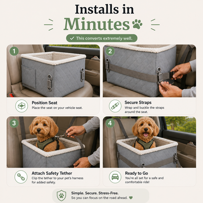 Premium Quilted Dog Booster Car Seat