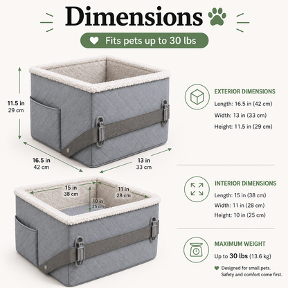 Premium Quilted Dog Booster Car Seat