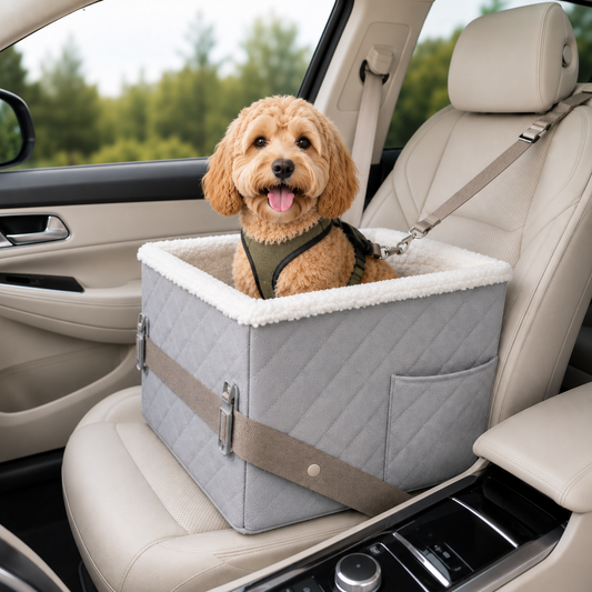 Luxury Quilted Dog Booster Car Seat