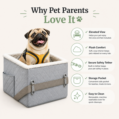 Premium Quilted Dog Booster Car Seat