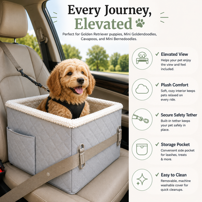 Premium Quilted Dog Booster Car Seat