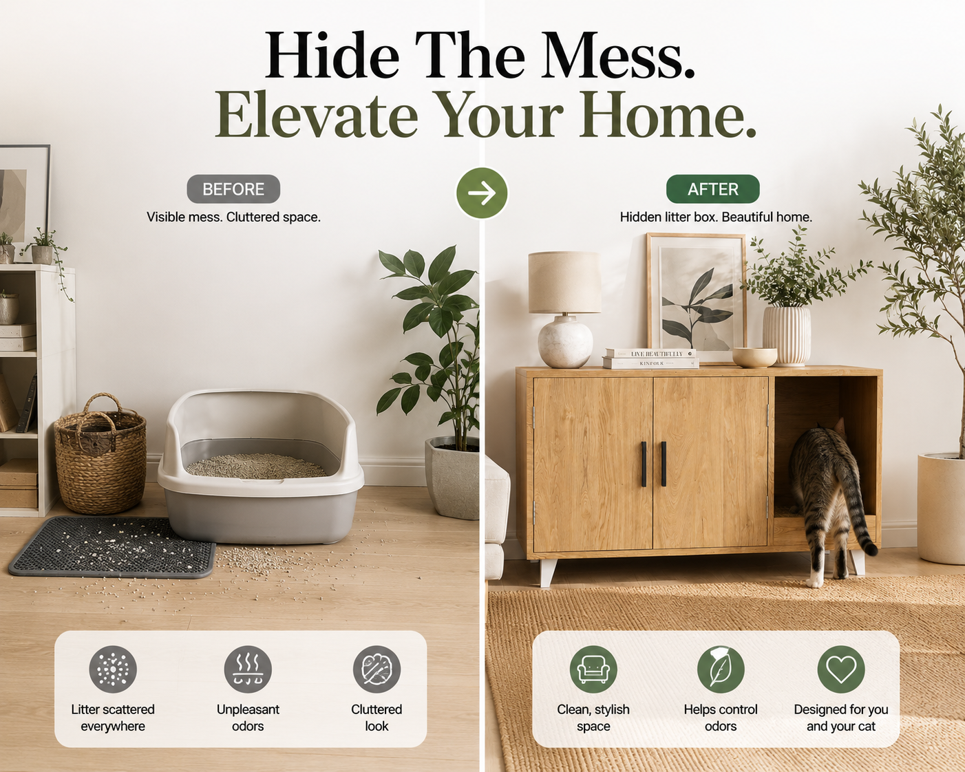 Premium Hidden Cat Litter Cabinet