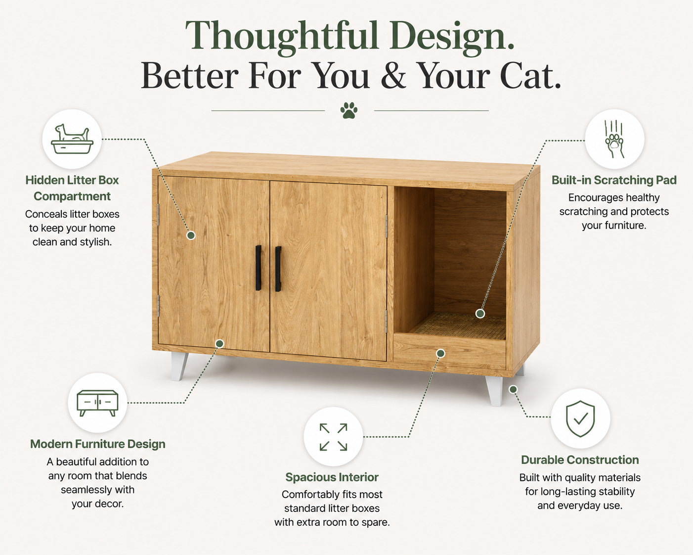 Premium Hidden Cat Litter Cabinet