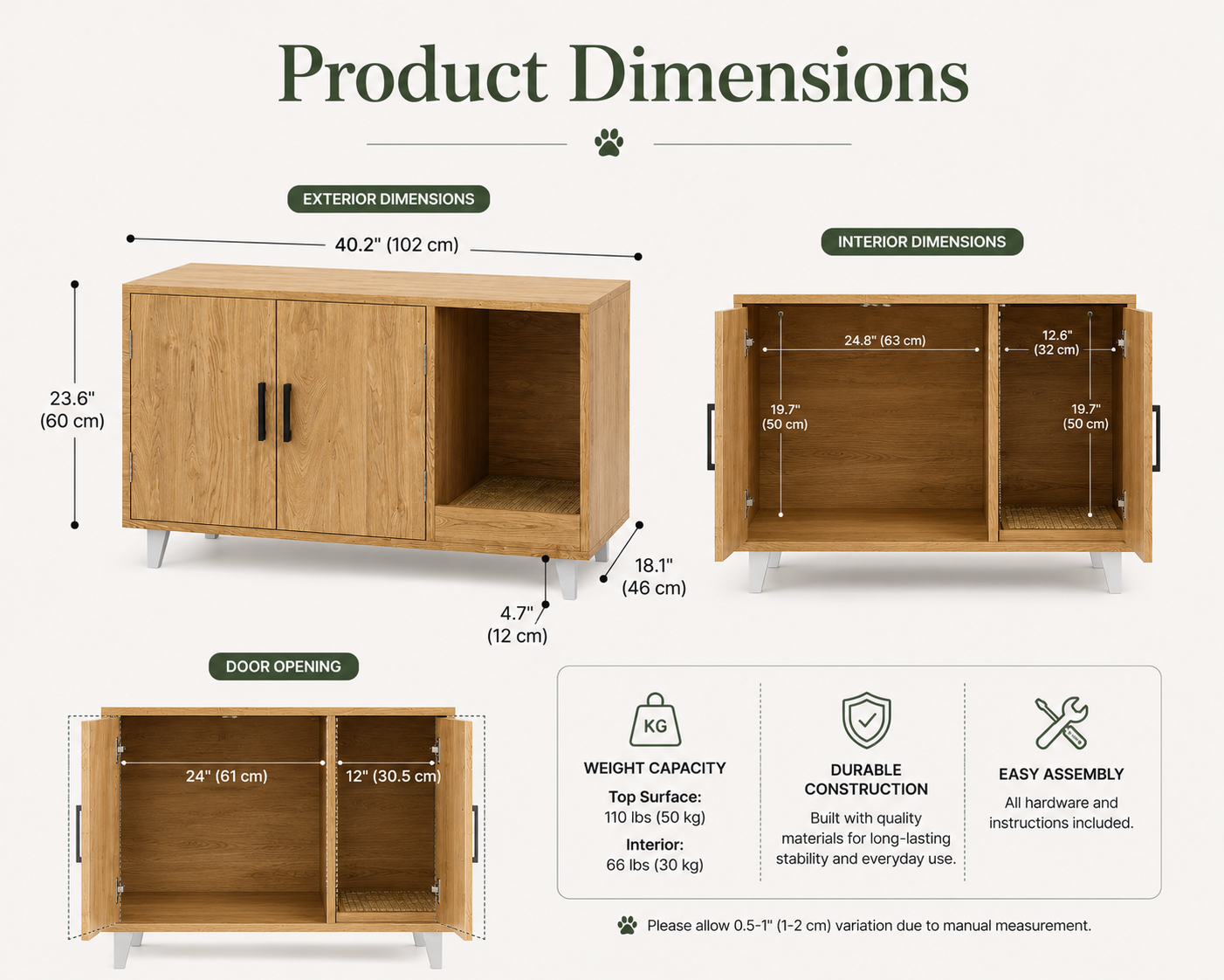 Premium Hidden Cat Litter Cabinet