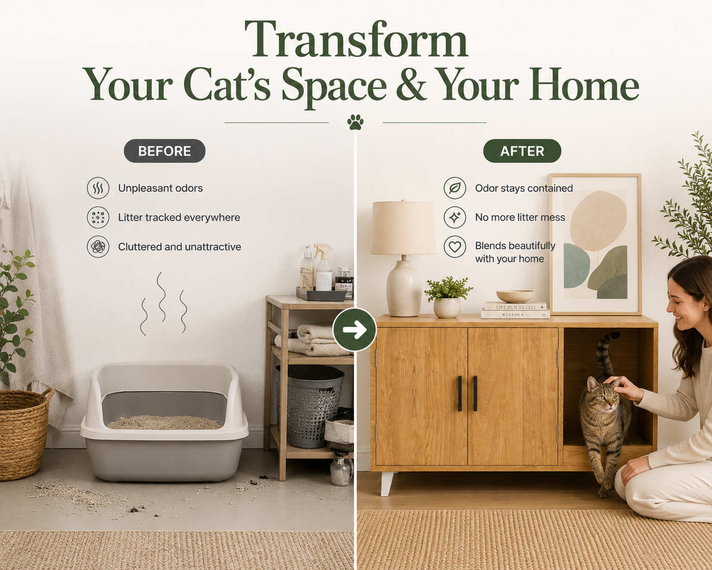 Premium Hidden Cat Litter Cabinet