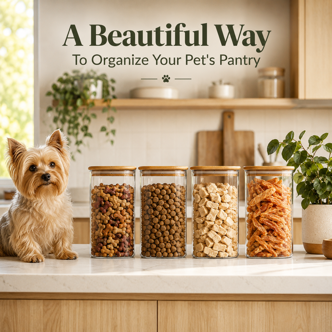 Premium Glass Pet Pantry Canister Set