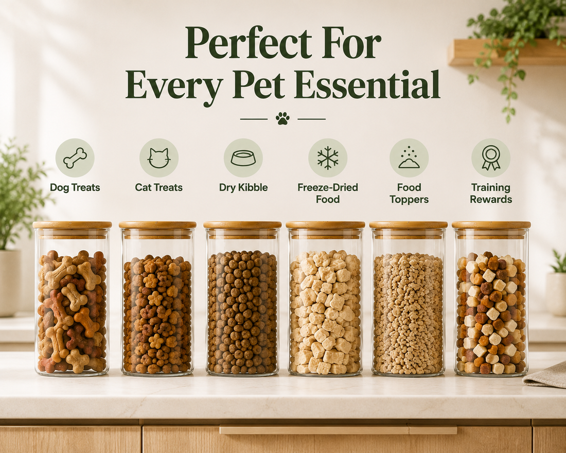 Premium Glass Pet Pantry Canister Set