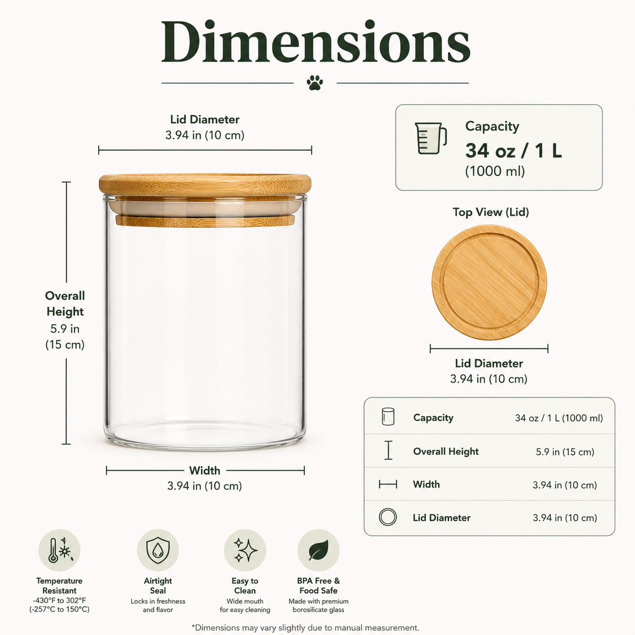 Premium Glass Pet Pantry Canister Set