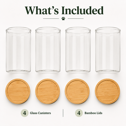 Premium Glass Pet Pantry Canister Set
