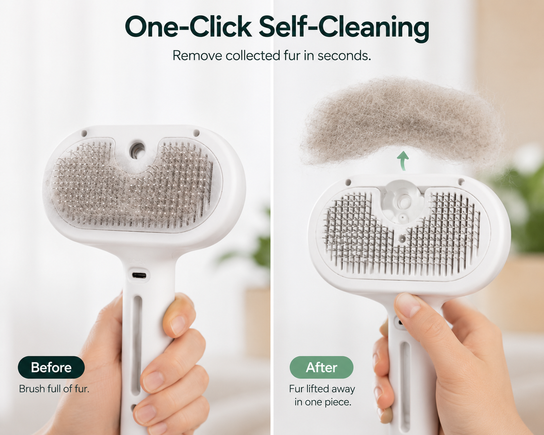Premium Self-Cleaning Mist Grooming Brush