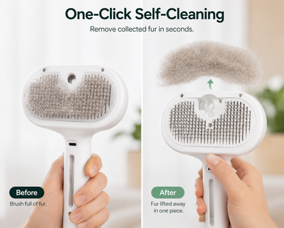 Premium Self-Cleaning Mist Grooming Brush