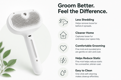 Premium Self-Cleaning Mist Grooming Brush