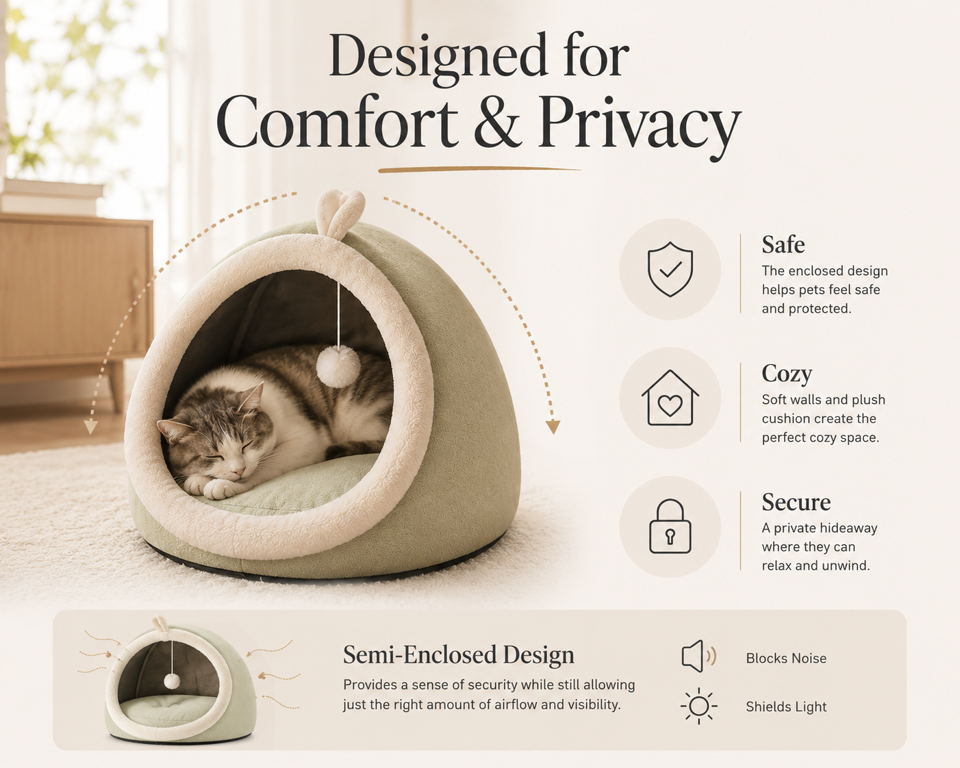 Premium Cozy Cat Hideaway