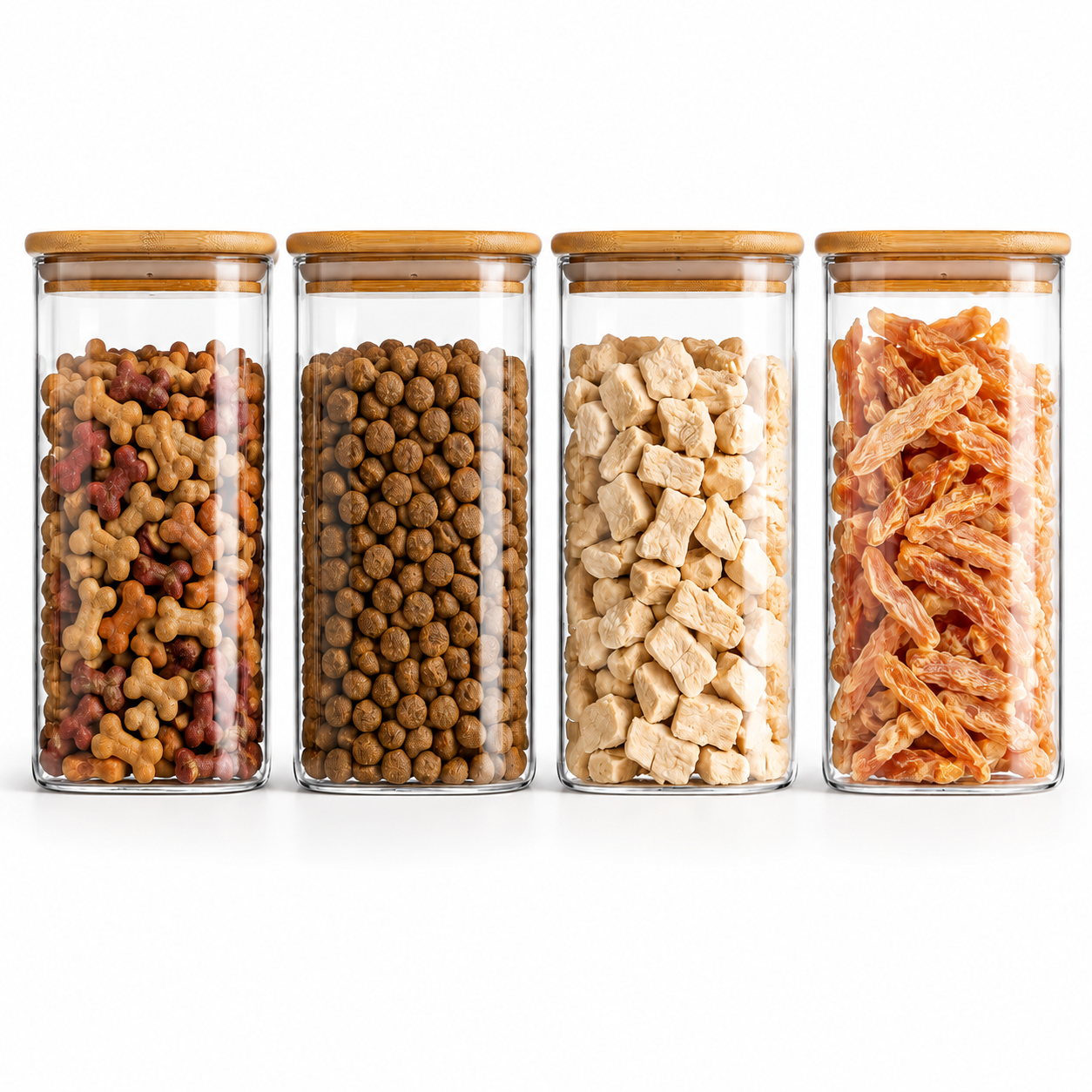 Premium Glass Pet Pantry Canister Set