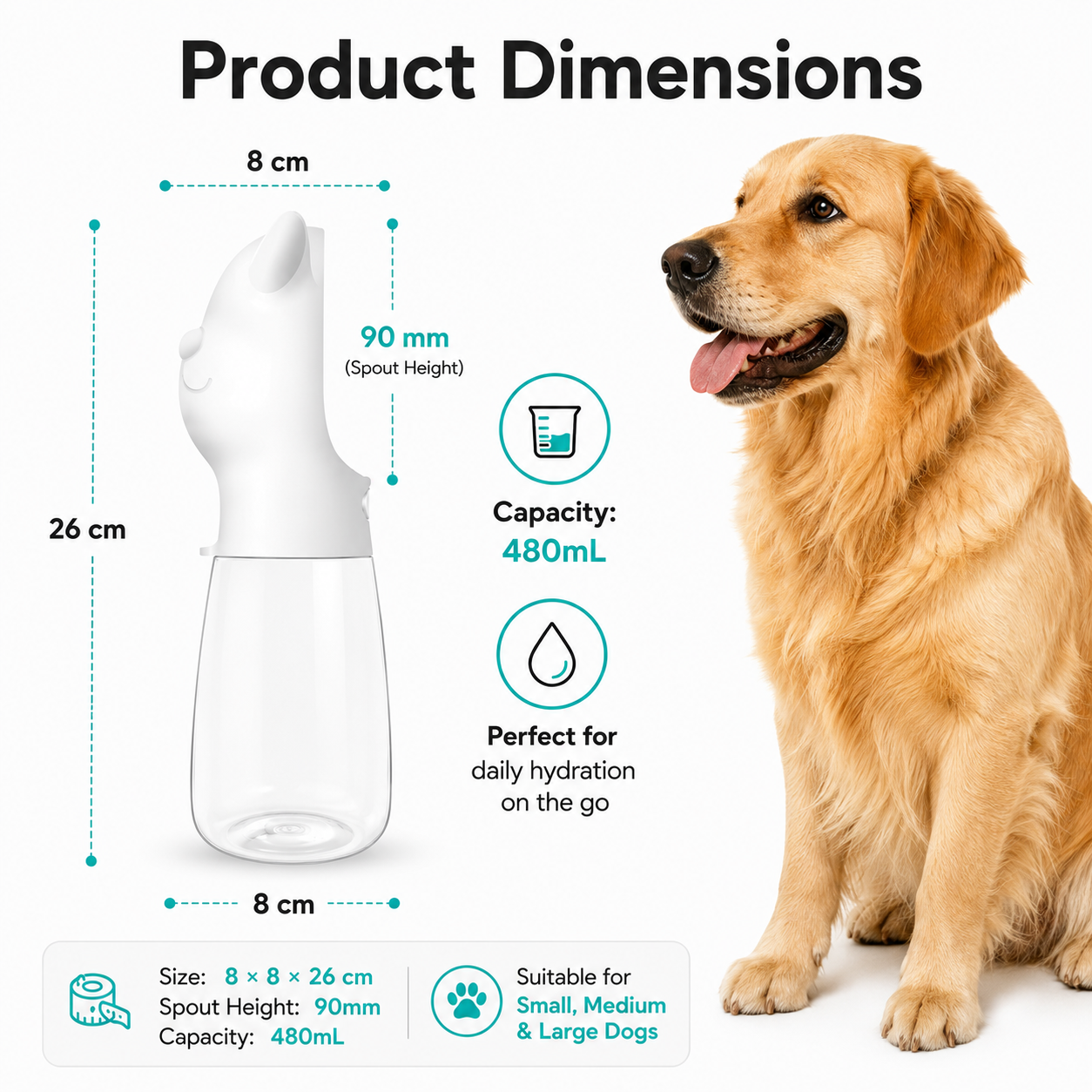 Premium Portable Dog Water Bottle