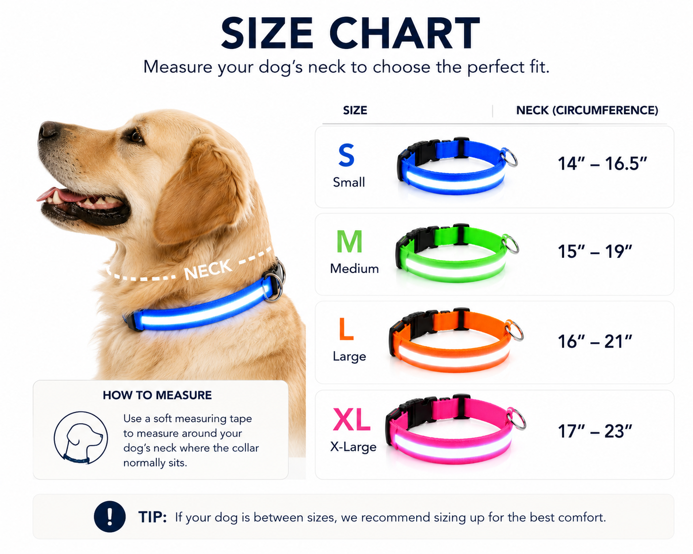 Rechargeable LED Safety Dog Collar