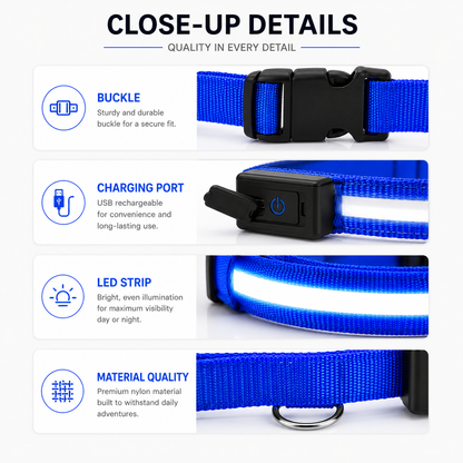 Rechargeable LED Safety Dog Collar