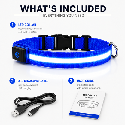 Rechargeable LED Safety Dog Collar