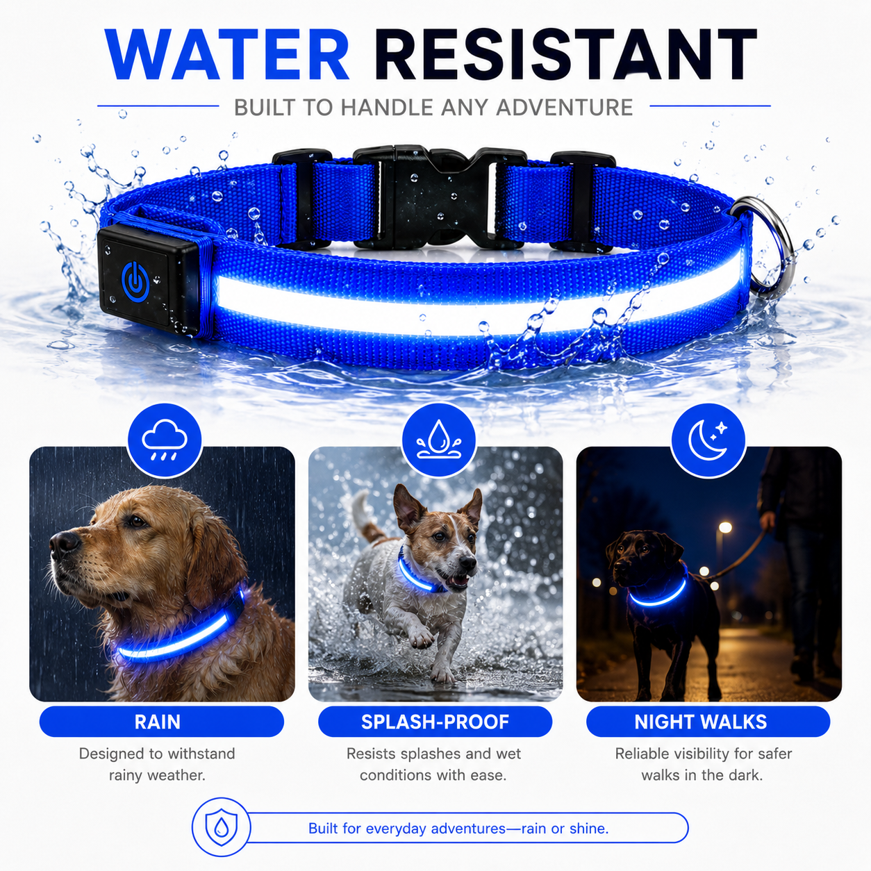 Rechargeable LED Safety Dog Collar