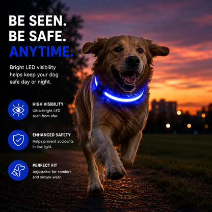 Rechargeable LED Safety Dog Collar