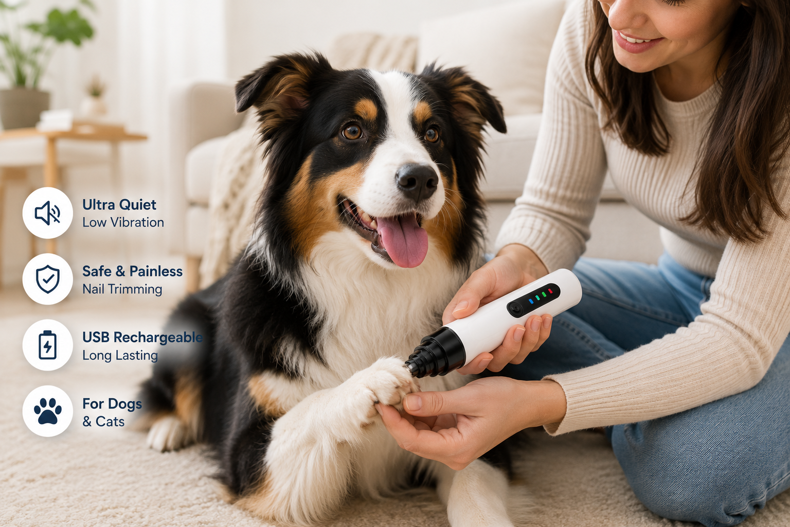 Premium Rechargeable Pet Nail Grinder