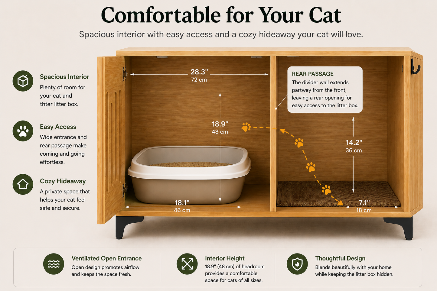 Premium Hidden Cat Litter Cabinet