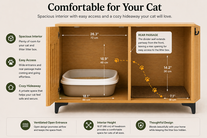 Premium Hidden Cat Litter Cabinet