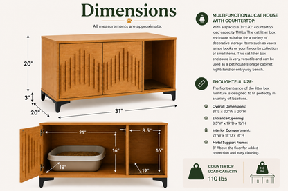 Premium Hidden Cat Litter Cabinet