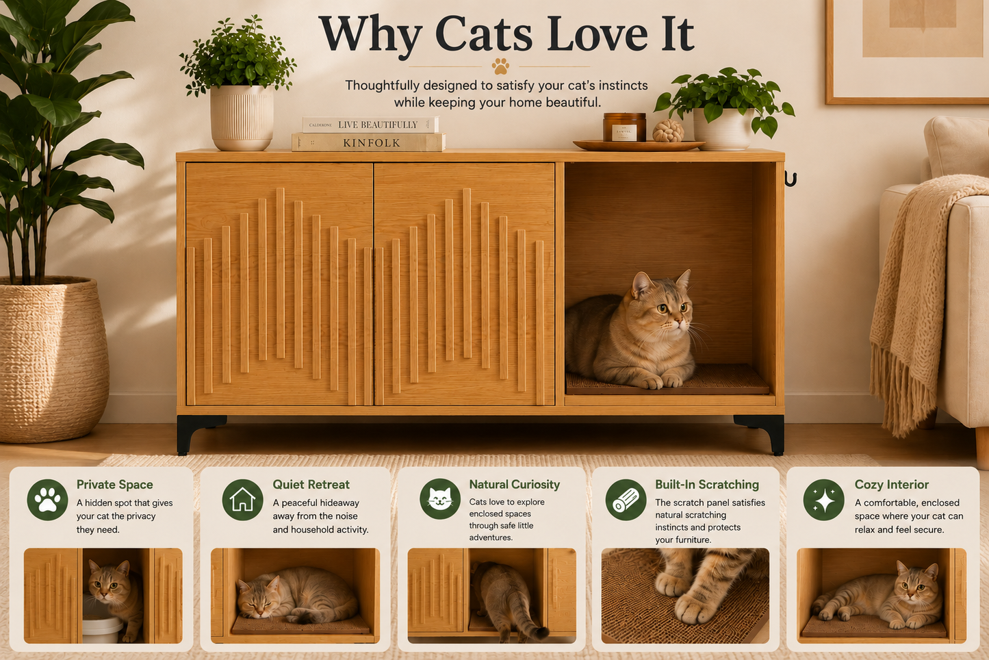 Premium Hidden Cat Litter Cabinet